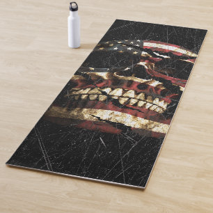 USA Skull Patriot Yoga Mat