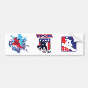USA Snowboarder Bumper Sticker