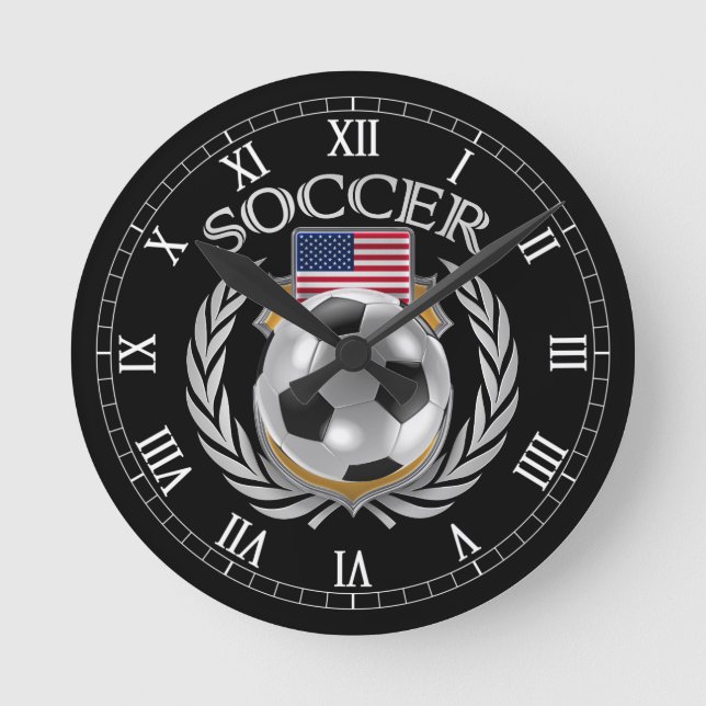 USA Soccer 2016 Fan Gear Round Clock (Front)