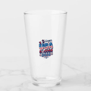 USA Soccer 2026 Soccer Bold Country Typography Tra Glass