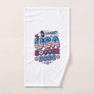 USA Soccer 2026 Soccer Bold Country Typography Tra Hand Towel
