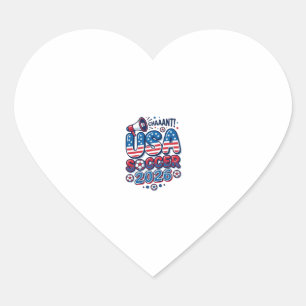 USA Soccer 2026 Soccer Bold Country Typography Tra Heart Sticker