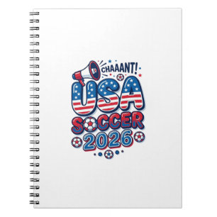 USA Soccer 2026 Soccer Bold Country Typography Tra Notebook