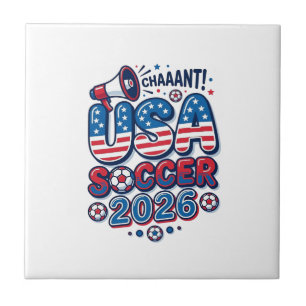 USA Soccer 2026 Soccer Bold Country Typography Tra Tile