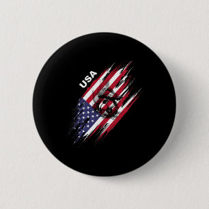 Usa Soccer American Flag Football 6 Cm Round Badge