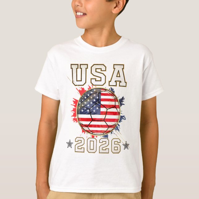 USA Soccer - American Football Kids Fan Gift 2026 T-Shirt (Front)