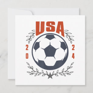USA Soccer Ball 2024 Stars & Laurel Wreath Vintage Invitation