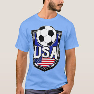 USA Soccer Ball American Flag Football Tee