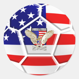 USA soccer Classic Round Sticker