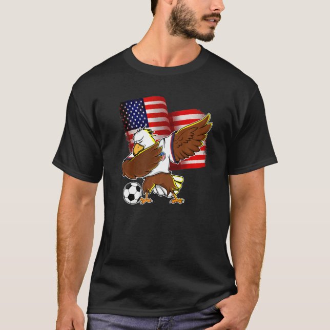 Usa Soccer Dabbing Eagle Fan Pledge Allegiance To  T-Shirt (Front)