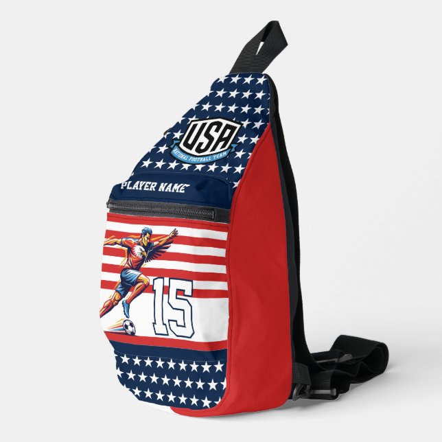 USA Soccer Eagle Athlete Patriotic National Team  Sling Bag (Right Corner)