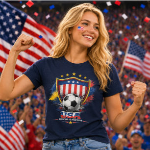 USA Soccer Fan American Football Apparel Gift Tri-Blend Shirt