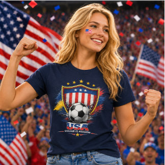 USA Soccer Fan American Football Apparel Gift Tri-Blend Shirt
