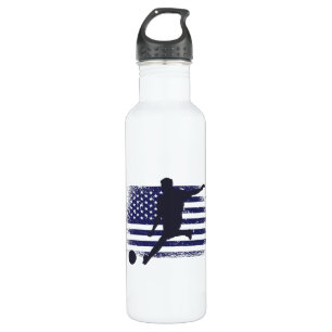 USA Soccer Fan Jersey Shirt American Flag 710 Ml Water Bottle