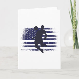 USA Soccer Fan Jersey Shirt American Flag Card