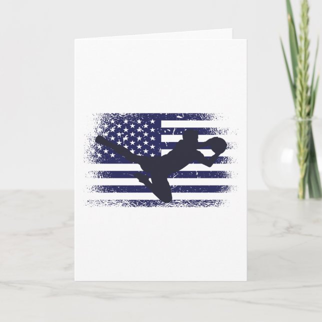 USA Soccer Fan Jersey Shirt American Flag Card (Front)