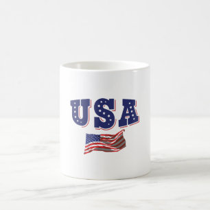 USA Soccer Fan Jersey Shirt American Flag Coffee Mug