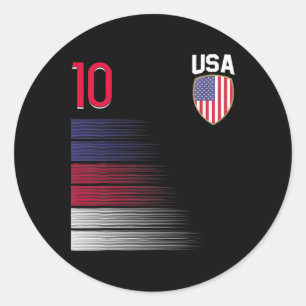 Usa Soccer Ll Flag Jersey Classic Round Sticker