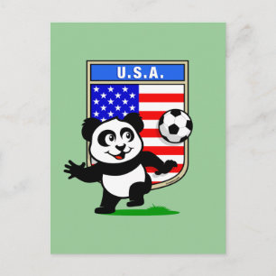 USA Soccer Panda Postcard