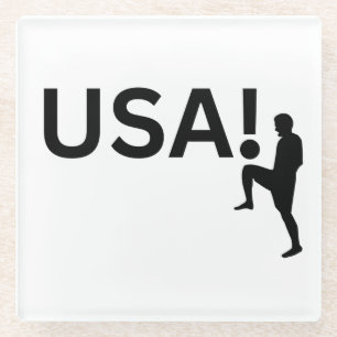 USA soccer player Glass Coaster