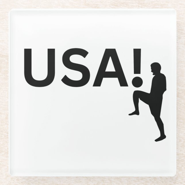 USA soccer player Glass Coaster (Front)