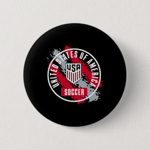 Usa Soccer Retro Paint Navy Usmnt Officially Licen 6 Cm Round Badge