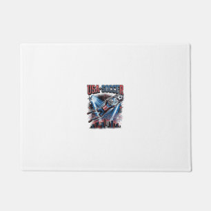 USA Soccer Skeleton Striker Nations Premium Sports Doormat