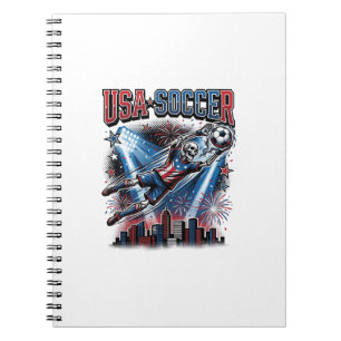 USA Soccer Skeleton Striker Nations Premium Sports Notebook