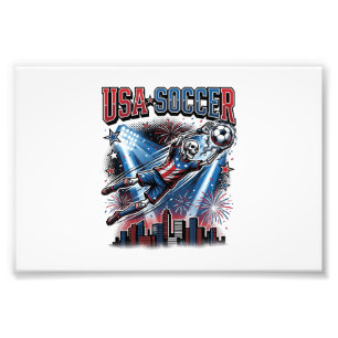 USA Soccer Skeleton Striker Nations Premium Sports Photo Print