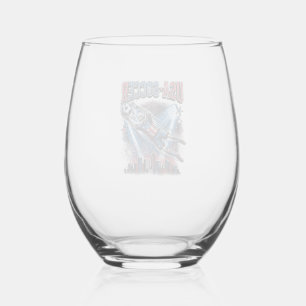USA Soccer Skeleton Striker Nations Premium Sports Stemless Wine Glass