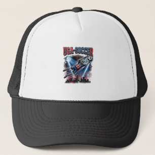 USA Soccer Skeleton Striker Nations Premium Sports Trucker Hat