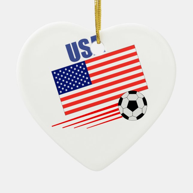 USA Soccer Team Ceramic Tree Decoration (Front)