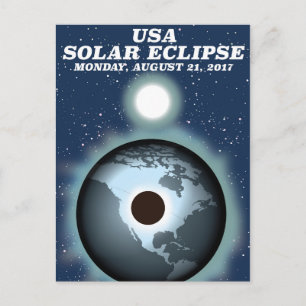 USA Solar Eclipse 2017 vintage poster Postcard