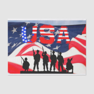 Usa Soldier in Honour Flag Tissue Paper