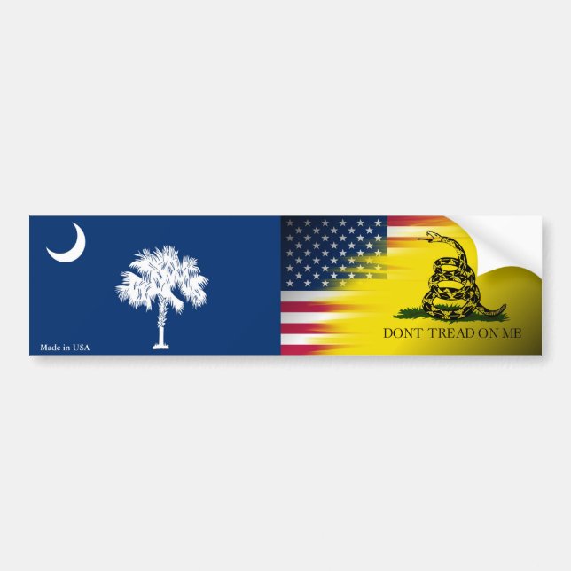 USA, South Carolina, Gadsden Flag Bumper Sticker (Front)