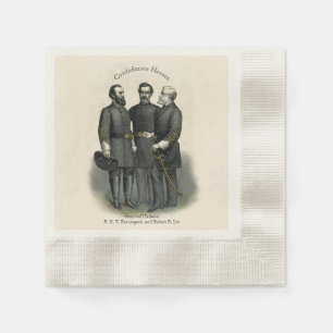 🎄✨ USA Southern Generals Civil War Heroes Napkin