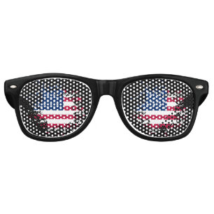 USA Souvenir Landmark, United States Flag Travel Retro Sunglasses
