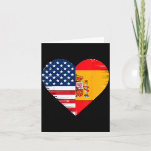 Usa Spain Heart - Dual Citizenship Card