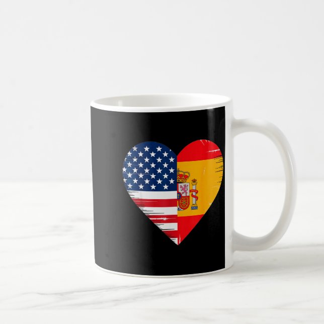 Usa Spain Heart - Dual Citizenship  Coffee Mug (Right)