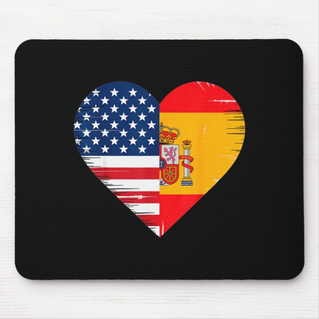 Usa Spain Heart - Dual Citizenship  Mouse Pad (Front)