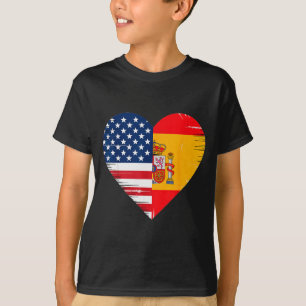 Usa Spain Heart - Dual Citizenship  T-Shirt