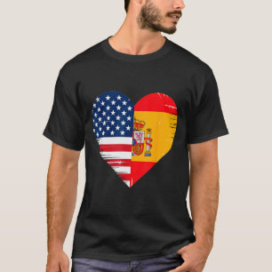 Usa Spain Heart - Dual Citizenship T-Shirt