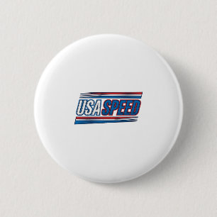 USA Speed Racing Patriotic Vintage Vector Design_1 6 Cm Round Badge