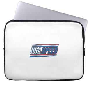 USA Speed Racing Patriotic Vintage Vector Design_1 Laptop Sleeve