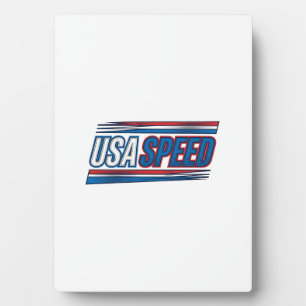 USA Speed Racing Patriotic Vintage Vector Design_1 Plaque