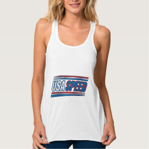 USA Speed Racing Patriotic Vintage Vector Design_1 Singlet
