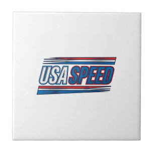 USA Speed Racing Patriotic Vintage Vector Design_1 Tile