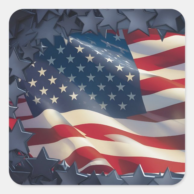 USA SQUARE STICKER (Front)