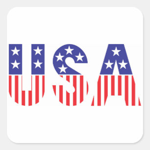 USA SQUARE STICKER