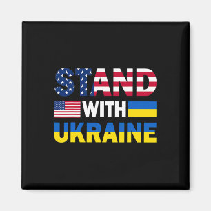Usa Stand With Ukraine Pride Patriotic Flag Magnet
